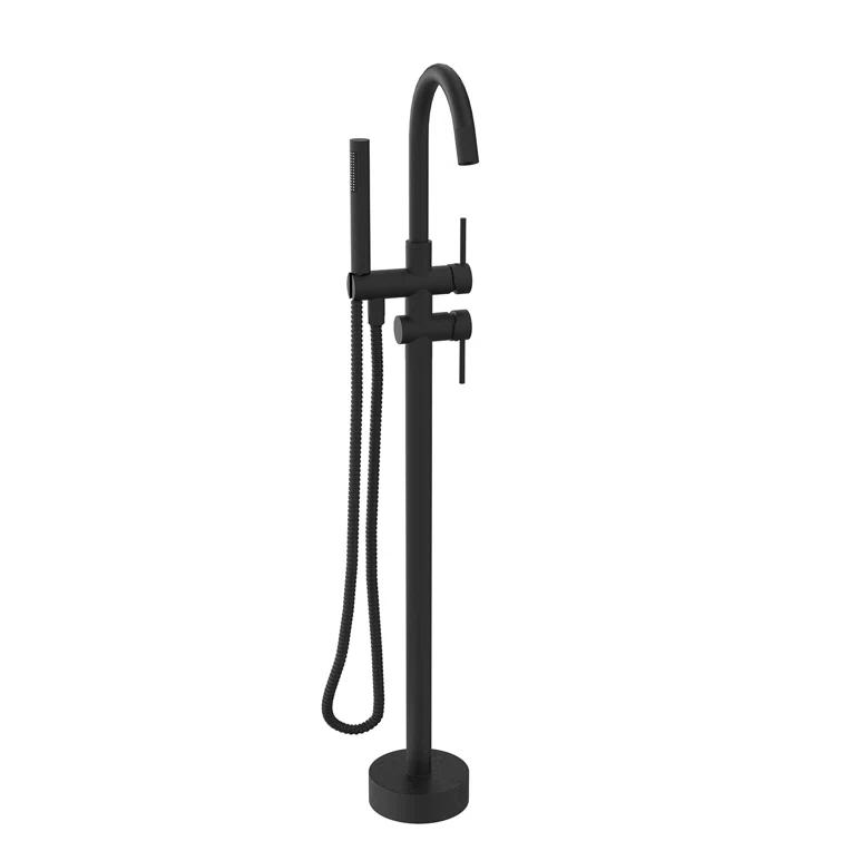 PENGFANG WORLDWIDE LLC Double Handle Floor Mounted Tub Filler With Handshower P017MBTF