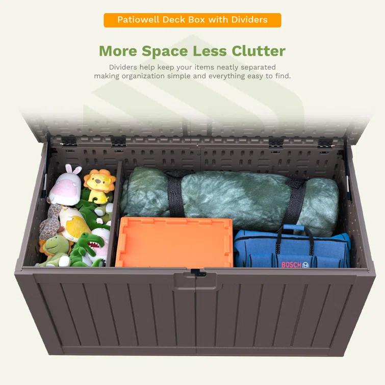 Patiowell 230 Gallons Water Resistant Resin Lockable Deck Box