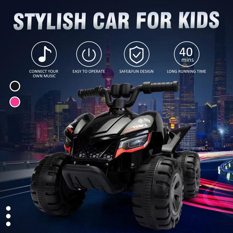 TOBBI_TOYS 6V ATV Battery Powered ride on Car  With Bluetooth, Music, Lights, Simple Operation for Toddlers