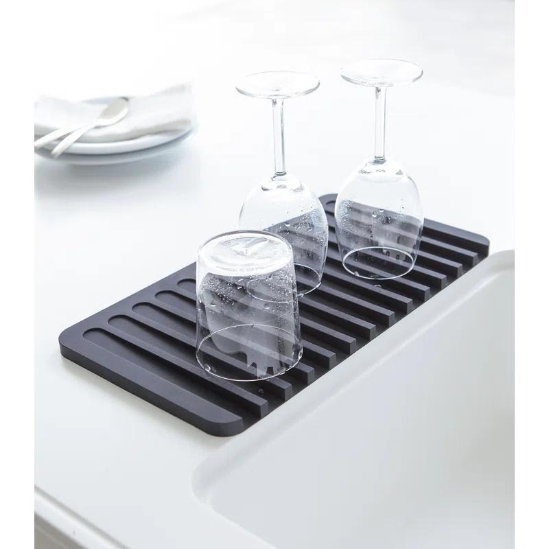 Yamazaki Home Self Draining Tray - Drying Board, Dish Drainer Mat, Silicone