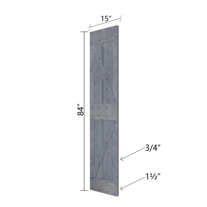 K Style Finished Solid Wood Bi-Fold Double Barn Door With Hardware Kit -Assembly Needed