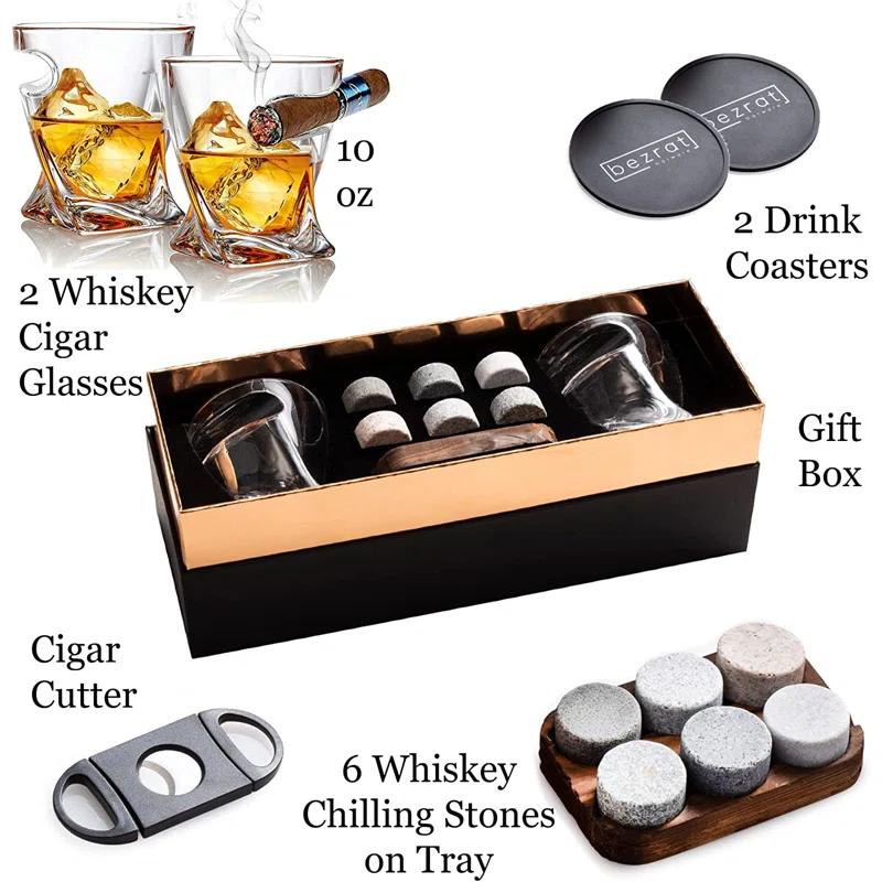 Bezrat 10oz. Stainless Steel Whiskey Glass Set