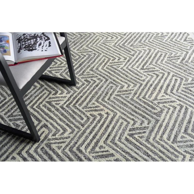 EXQUISITE RUGS Exquisite Rugs Naturals Handmade Hand-Tufted New Zealand Wool On Canvas Gray/Ivory Area Rug
