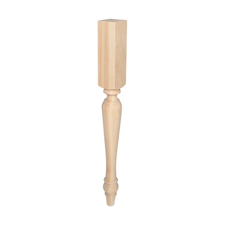 Darby Home Co 35-1/4in H x 3-1/2in Square Solid Wood Iroh Island Leg