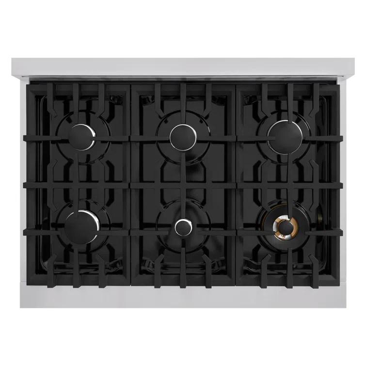 ZLINE ZLINE 36 in. 5.2 cu. ft. Classic Dual Fuel Range W/ 6 Burner Gas Cooktop & Electric Convection Oven in Stainless Steel (CDR36) CDR36