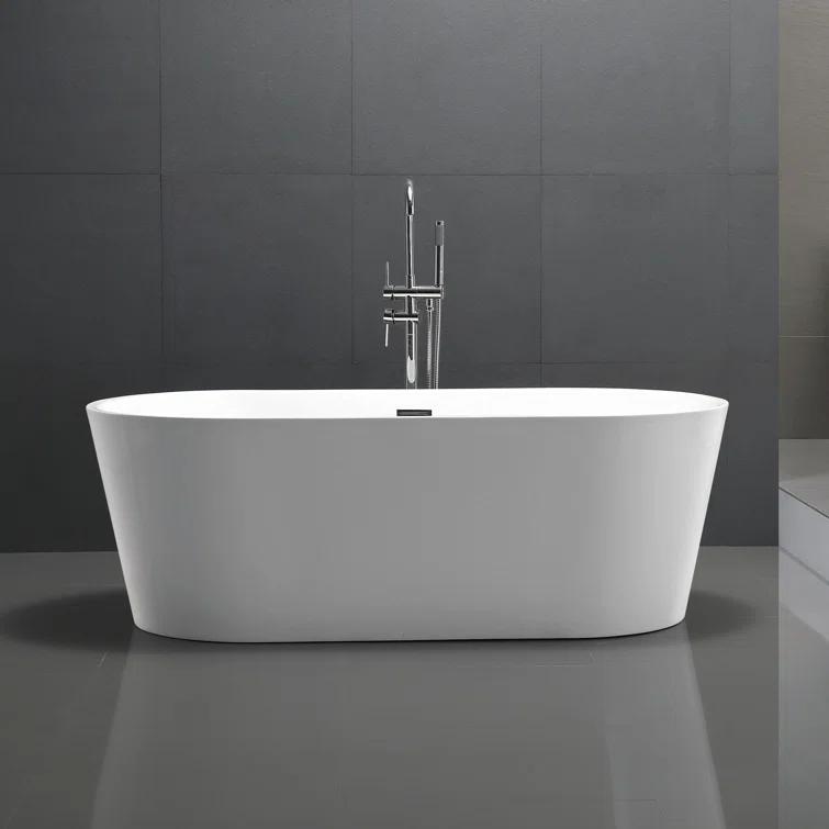 ANZZI Chand Series 67'' x 32'' Freestanding Soaking Acrylic Bathtub FT-AZ098