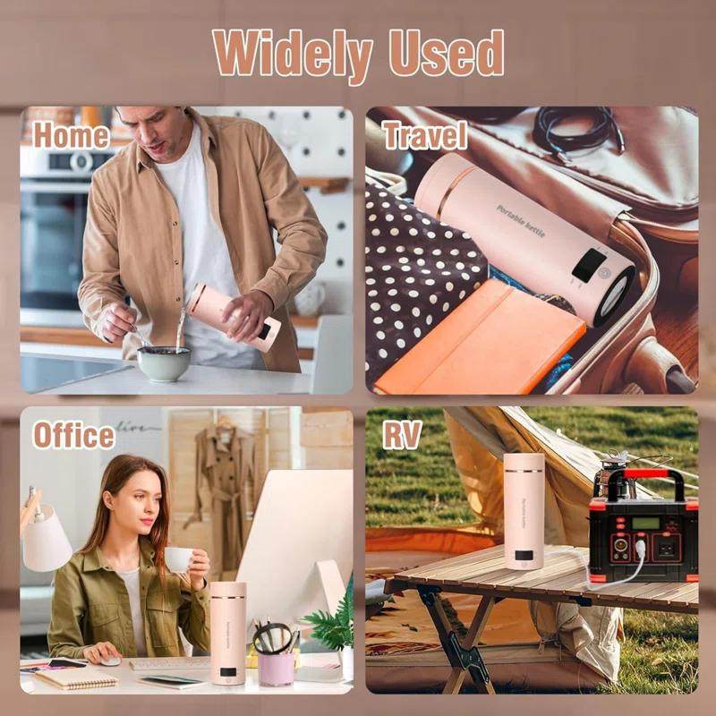 OLHIVA 304 Stainless Steel Travel Electric Kettle Portable Mini Kettle