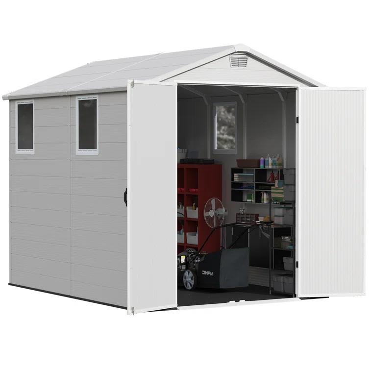 Patiowell 6 Ft. W X 8 Ft. D Resin Outdoor Storage Shed, Weather-resistant Outdoor Storage With Reinforced Design