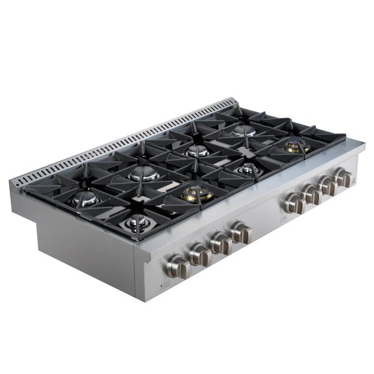 Ancona Ancona 48" Black Gas 8 Burner Cooktop AN-2162