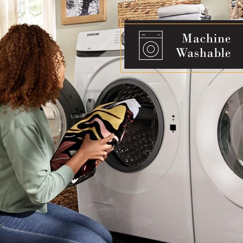 Town & Country Living Town & Country Living Livie Floral Drip Everwash Washable Multi-Use Non-Slip Backing Decorative Rug