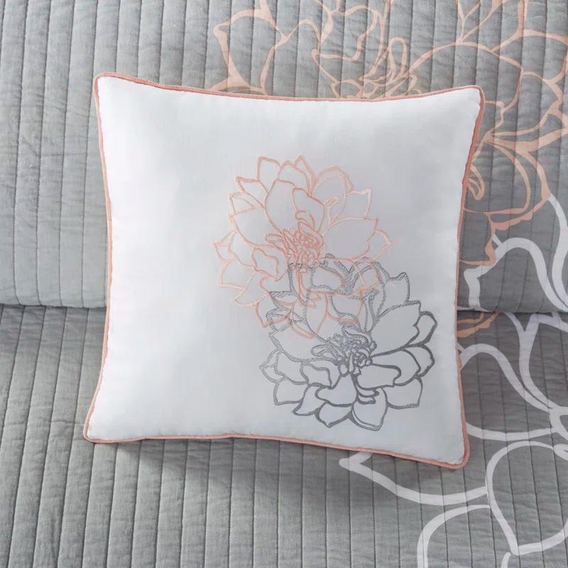 Lola Floral 6 Piece Reversible Cotton Quilt Set