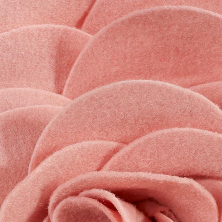 Saro Felt Collection Appliqued Felt Throw Pillow