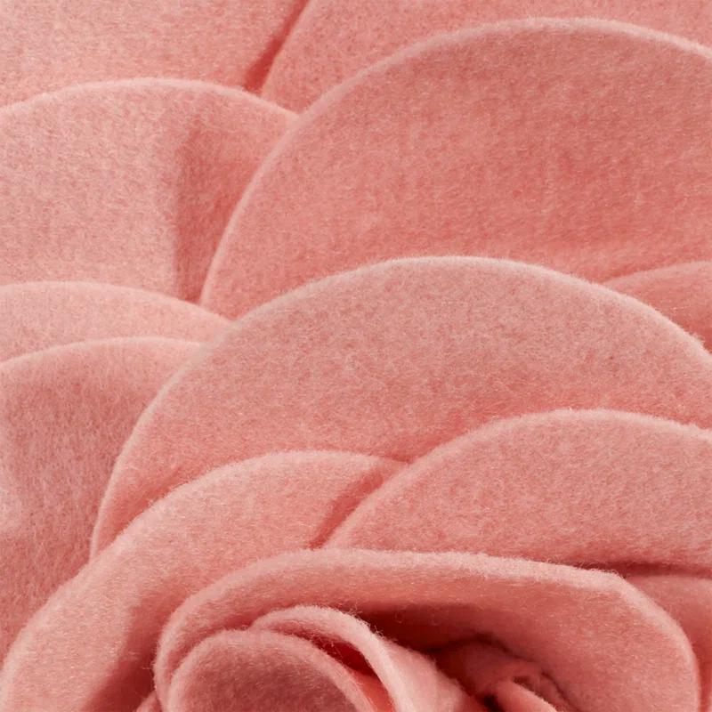 Saro Felt Collection Appliqued Felt Throw Pillow