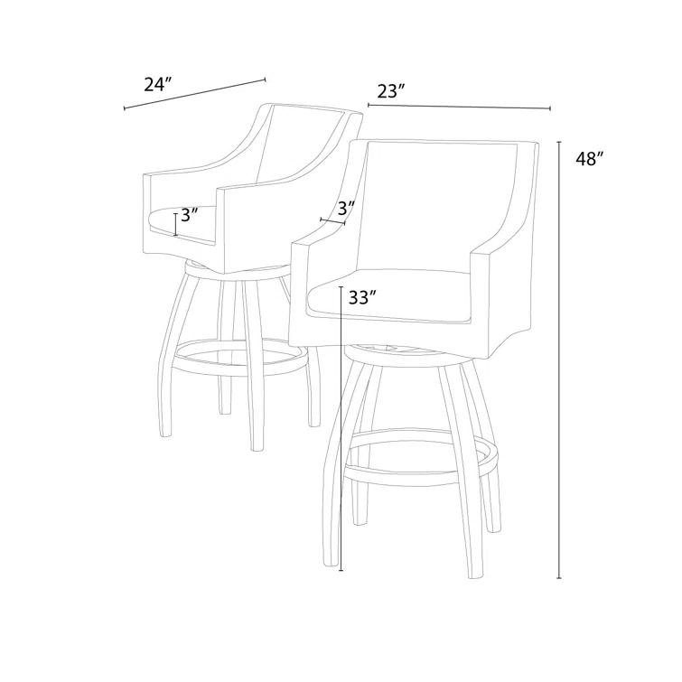 Wildon Home® Fionnula 30" Patio Bar Stool With Sunbrella Cushion Covers (Set of 2)
