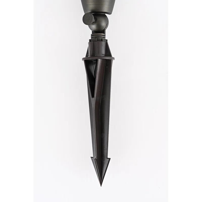 Elegant Lighting Outdoor 12V Cast Brass spot light 3 inch Wide x 8.5 inch High in Dark Bronze with spring