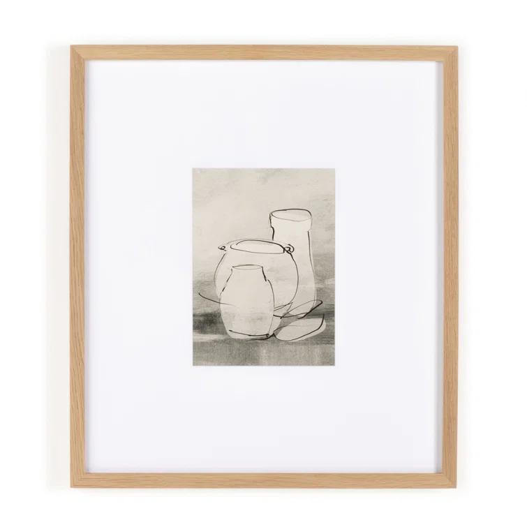 Vertical Grain White Oak Framed Still Life Print