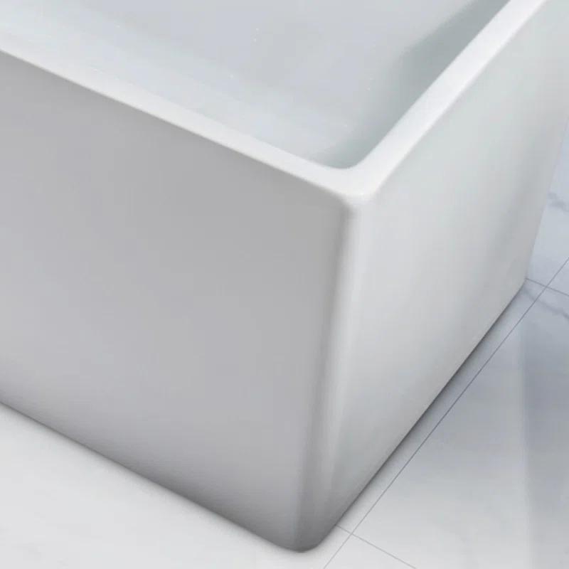 43.25'' x 27.5" Freestanding Soaking Acrylic Bathtub