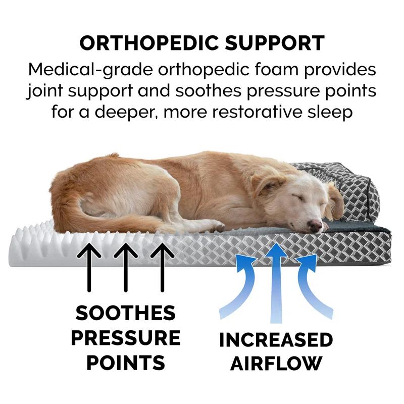 FurHaven Plush & Diamond Décor Comfy Couch Pet Bed