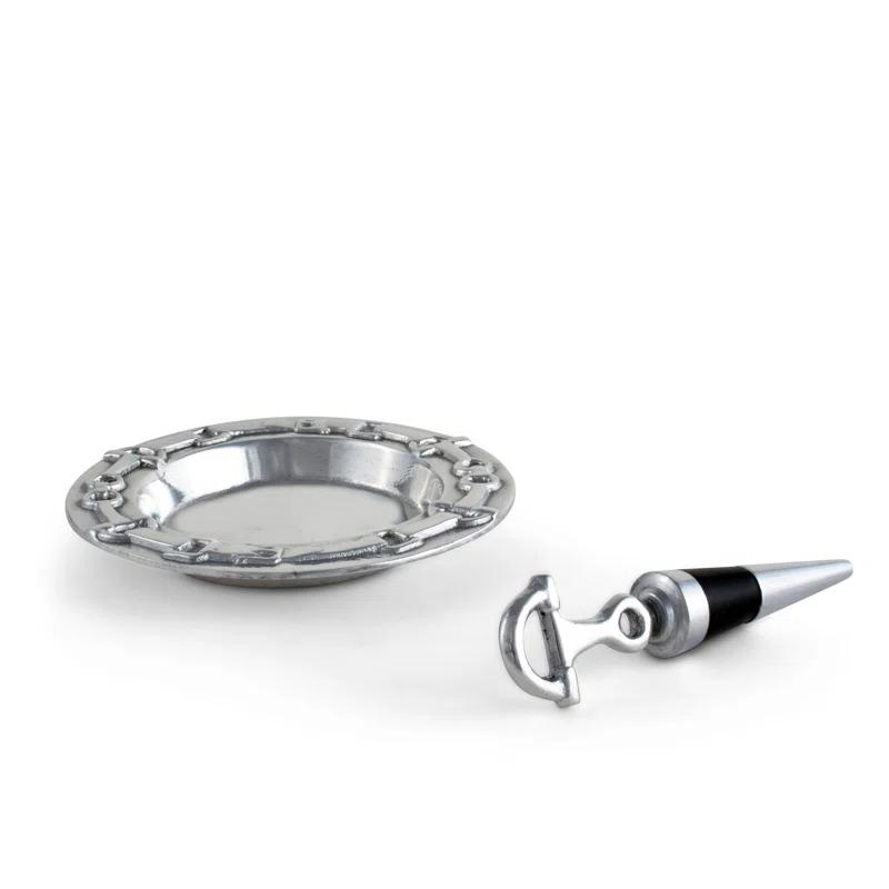 Arthur Court Designs Equestrian Aluminum Round 1 Piece Coaster