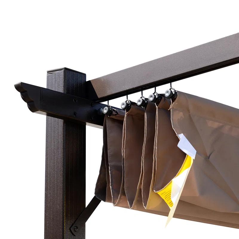 Outsunny Pergola with Retractable Shade Canopy, Aluminum