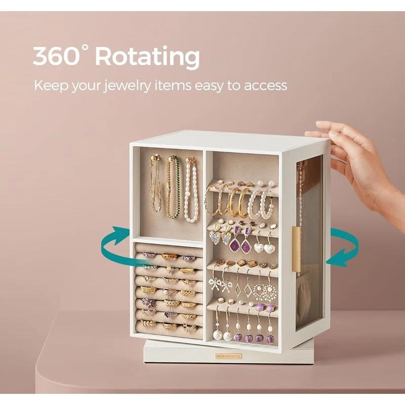 Stack man Jewelry Box 360° Rotating, Jewelry Storage Case With 5 Drawers