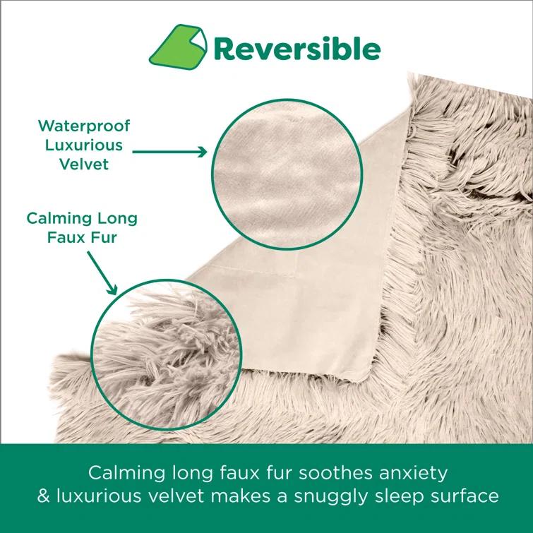 FurHaven Long Fur & Velvet Waterproof Blanket - Taupe, Extra Large