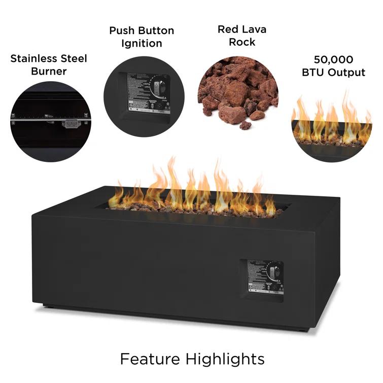 AEGEAN Propane / Natural Gas Outdoor Fire Pit Table