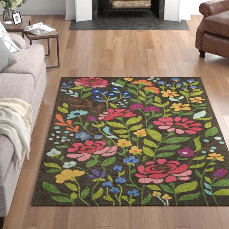 Wade Logan® Brooklington Wool Floral Indoor Rug
