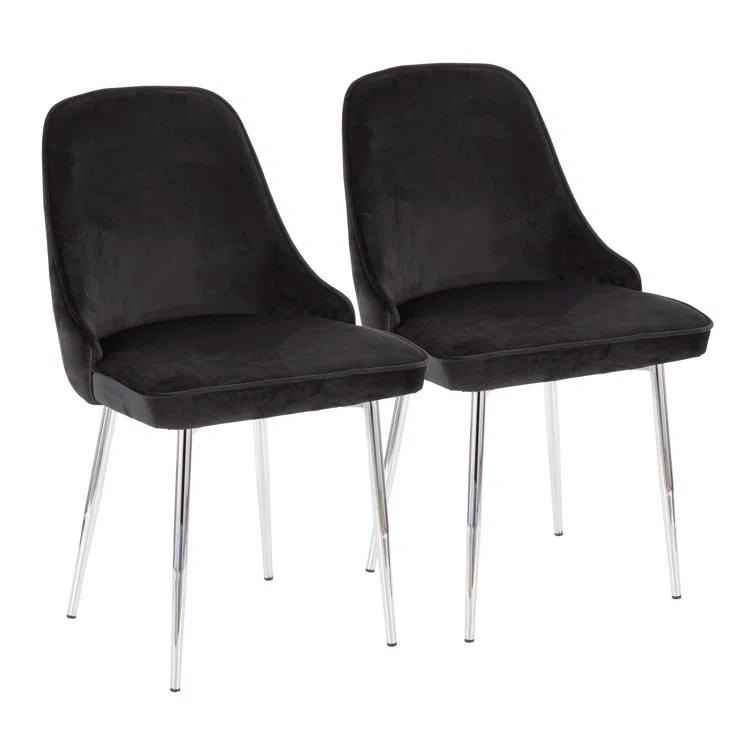 Everly Quinn Stanca 20'' H Velvet Upholstered Side Chair (Set of 2)