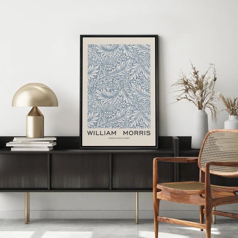 IDEA4WALL Classical Artwork " Idea4wall Canvas Print Wall Art Larkspur Floral Flower Pattern By William Morris Historic Cultural Illustrations Fine Art Colorful Retro For Living Room, Bedroom, Office. " by William Morris