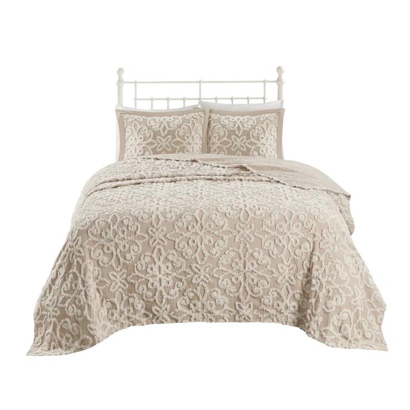 Kelly Clarkson Home Emberly Tufted 100% Cotton Sateen Coverlet Set in Farmhouse Style