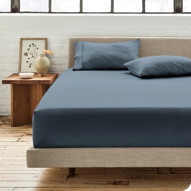 Bare Home 300 Thread Count Organic Cotton Percale Fitted Sheet