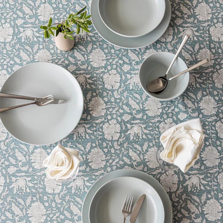 over&back Hand-Blocked Tablecloth
