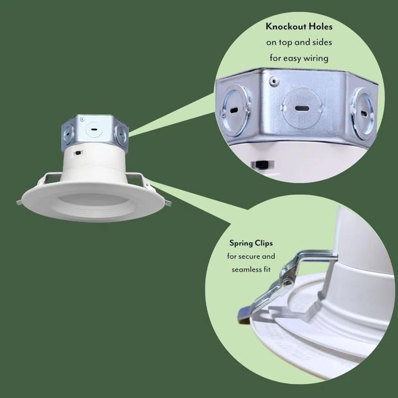 ETi Solid State Lighting 6 in. Canless 120-277v T24 Integrated LED Recessed Light Trim (Set of 4) 53192211-4PK