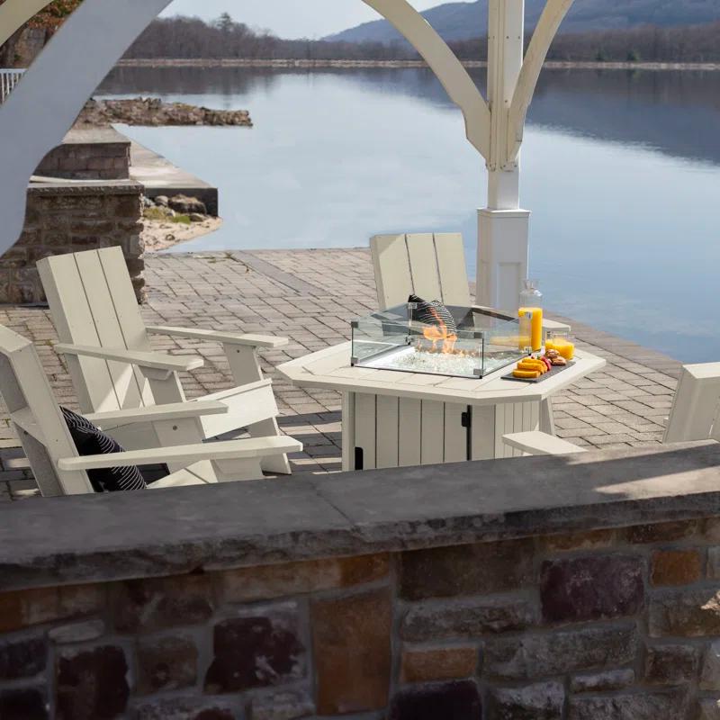 Highwood USA Plastic Adirondack Chair with Table