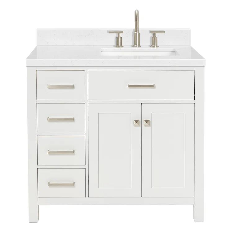 Ariel H036slcqrvo Bristol 36" Free Standing Single Basin Vanity Set - White