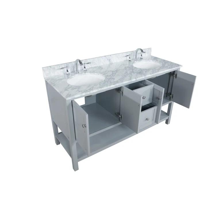 Lark Manor™ Amyra Hoefer 60" Double Bathroom Vanity Set