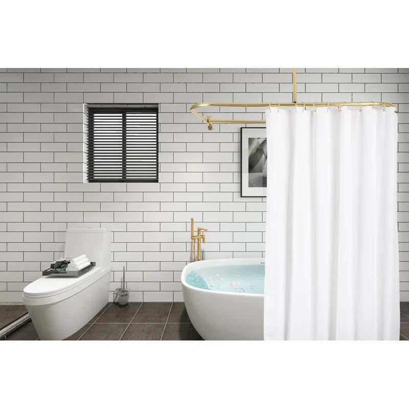Utopia Alley Aluminum 61" D-Shape Fixed Shower Curtain Rod