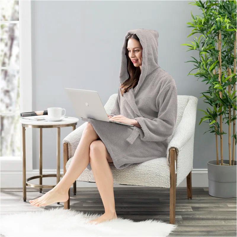 Nine West Hooded  Turkish Cotton Unisex Bath Robe Collection