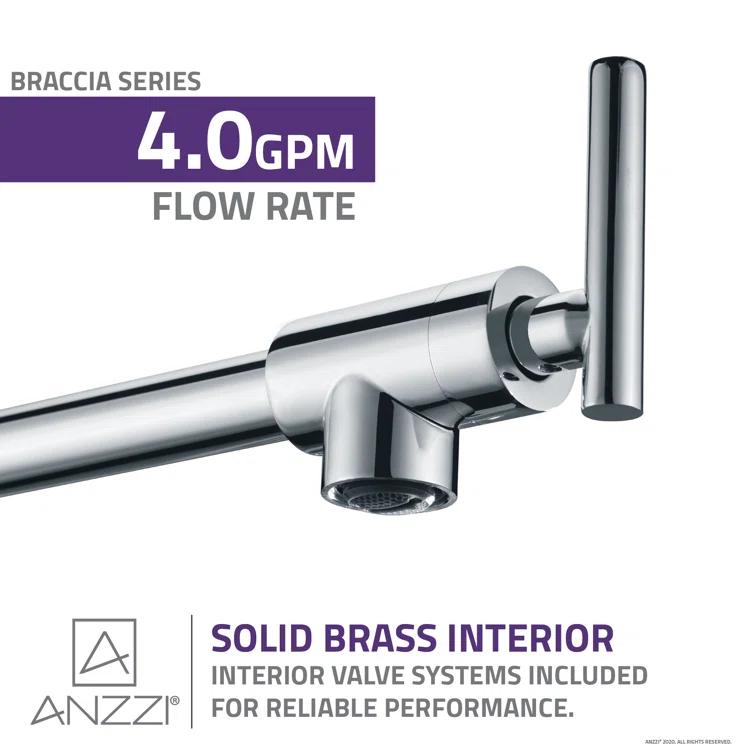 ANZZI ANZZI Braccia Series 24" Wall Mounted Pot Filler With Accessories KF-AZ258CH