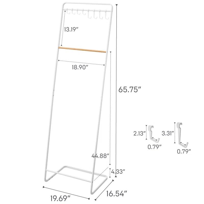 Yamazaki Home Steel 8 - Hook Freestanding Coat Rack