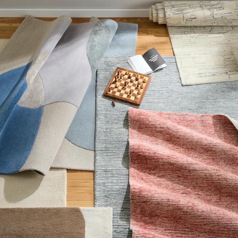 Town & Country Luxe Rita Ribbed Textured Handcrafted Area Rug Taupe/Ivory