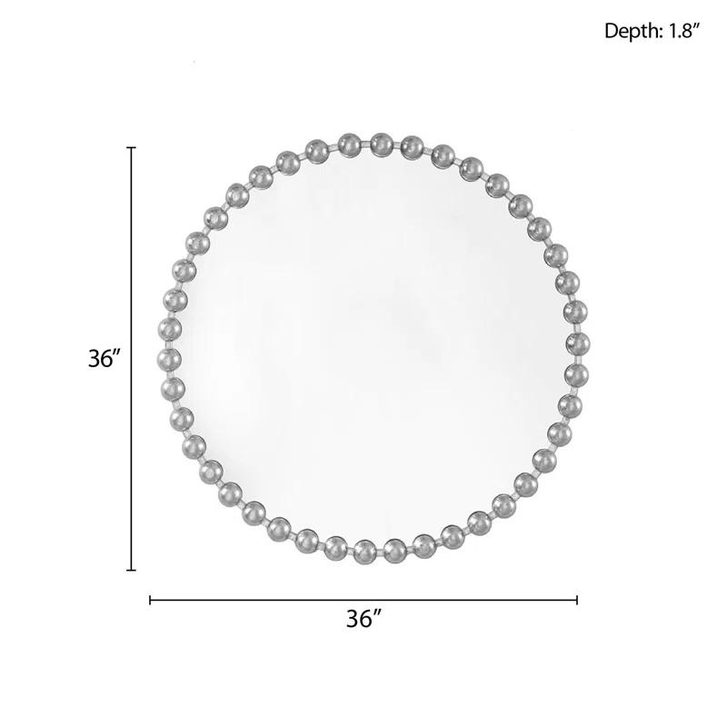 Marlowe Beaded Round Metal Wall Mirror