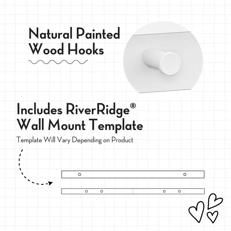 RiverRidge Home RiverRidge Kids Wall Mounted Bookshelf and Toy Storage Organizer for Playroom, Nursery, and Reading Book Nook - White