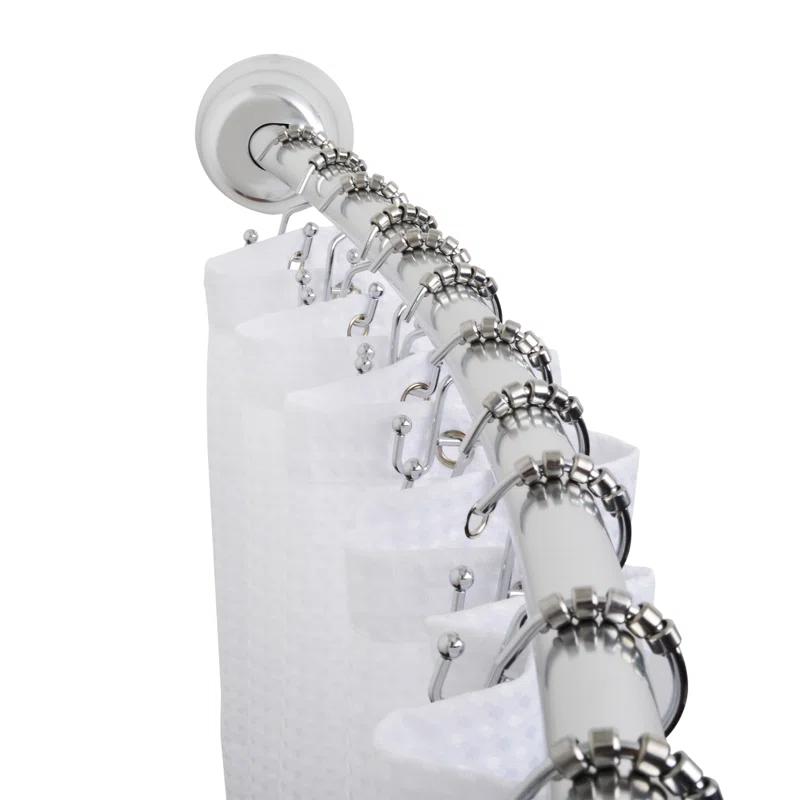 Utopia Alley Utopia Alley Rustproof Fixed Mount Single Curved Shower Rod, Aluminum, adjustable from 45" to 72" Wide