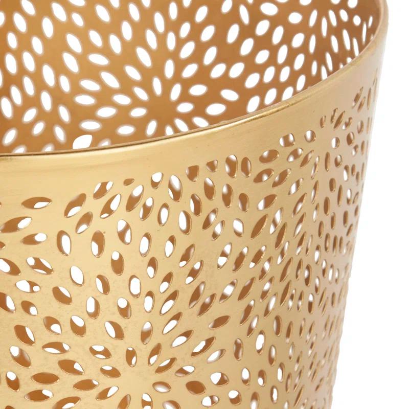 Modern Perforated Design Round Metal Waste Basket