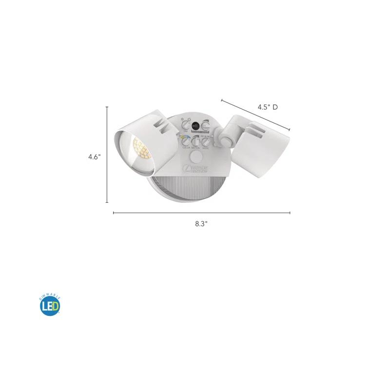 Lithonia Lighting 2 - Head Hardwired Dusk to Dawn Outdoor Security Flood Light with Motion Sensor