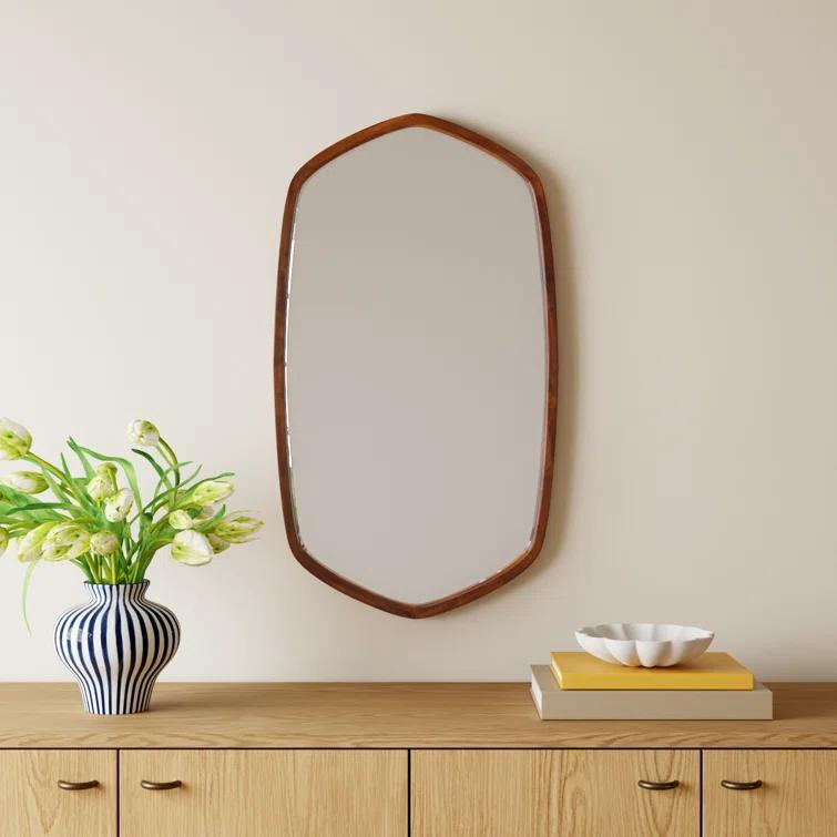 Glover Wood Hexagon Mirror
