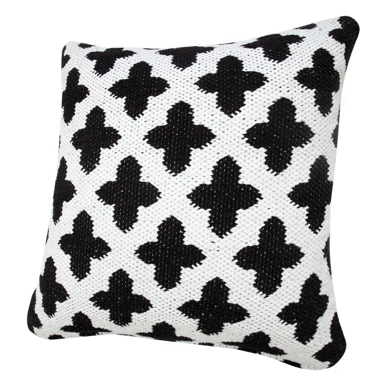 Evette Rios Modern Textured Woven Geometric Throw Pillow