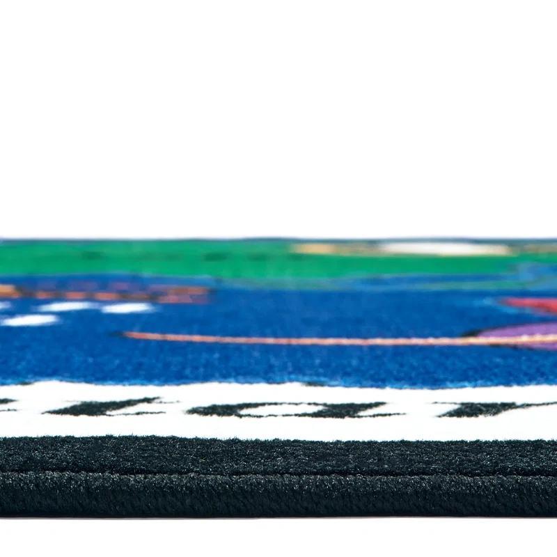 Carpets for Kids World Explorer Geography Map Premium Tufted Blue Area Rug
